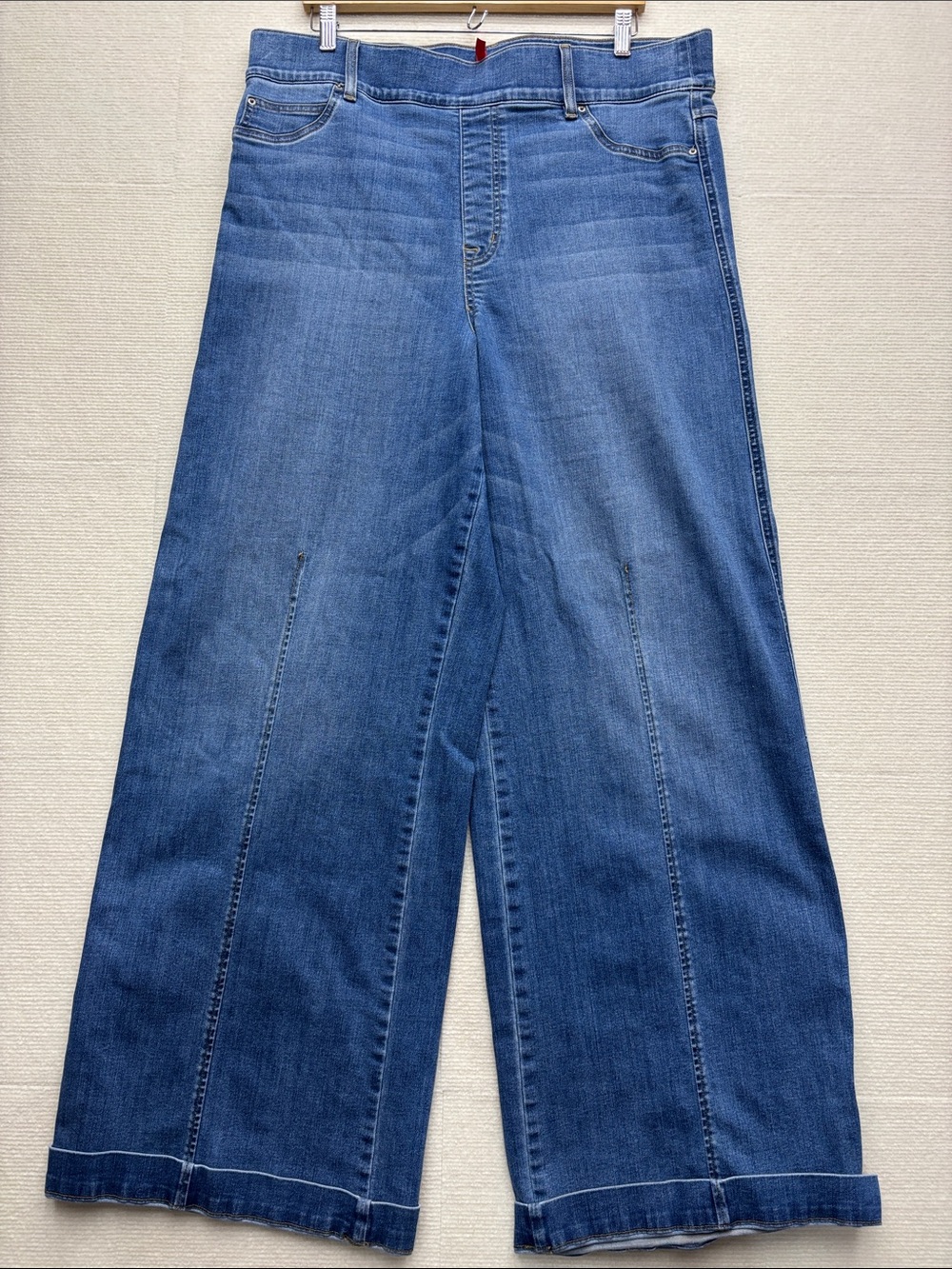 SPANX Blue Wide-Leg Denim Jeans